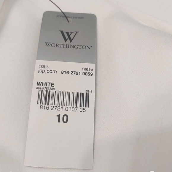 Worthington women modern fit white ankle casual dress straight pants size 10 NWT - Picture 9 of 11